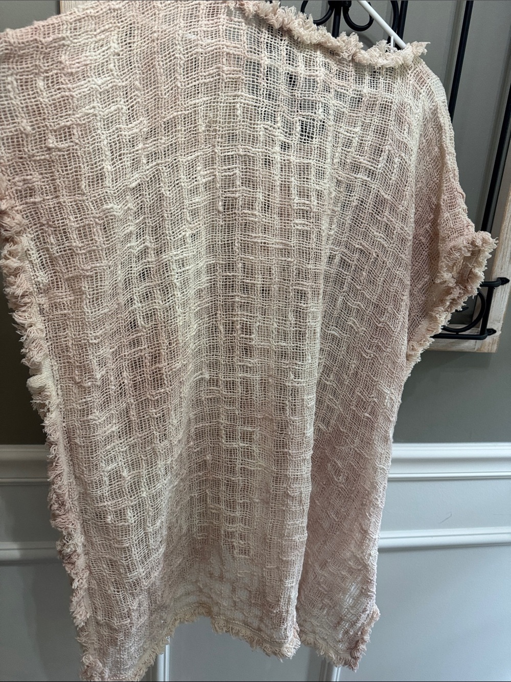 Surf Gypsy Blush Pink Open-Weave cover up M bohemian swim summer cotton - Picture 8 of 11